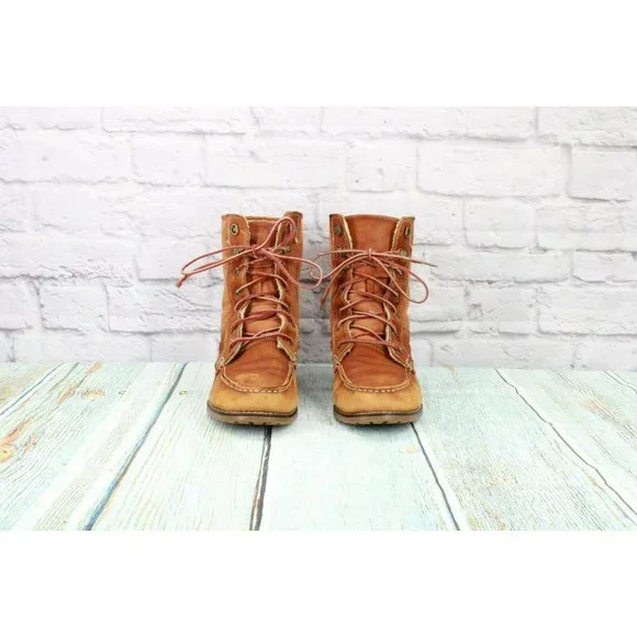 Sebago  Brown Leather Lace Up Shearling Lined Trail Boots Size 10 M - Picture 4 of 9